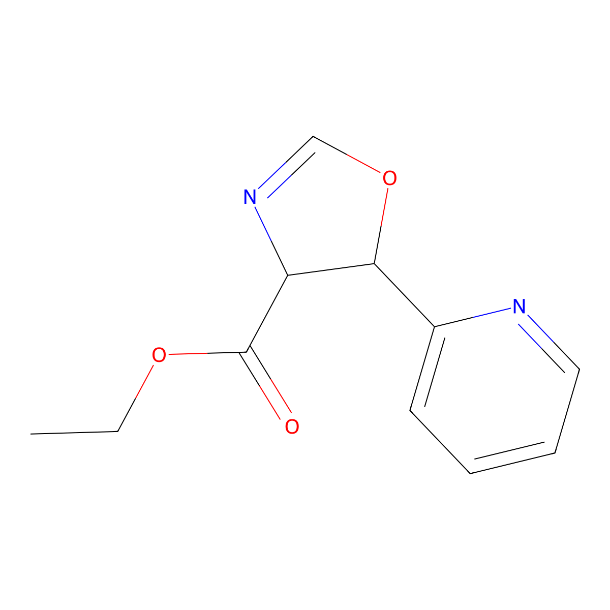 Ethyl 5-(pyridin-2-yl)-4,5-dihydrooxazole-4-carboxylate molecular structure, CAS 1478691-54-1