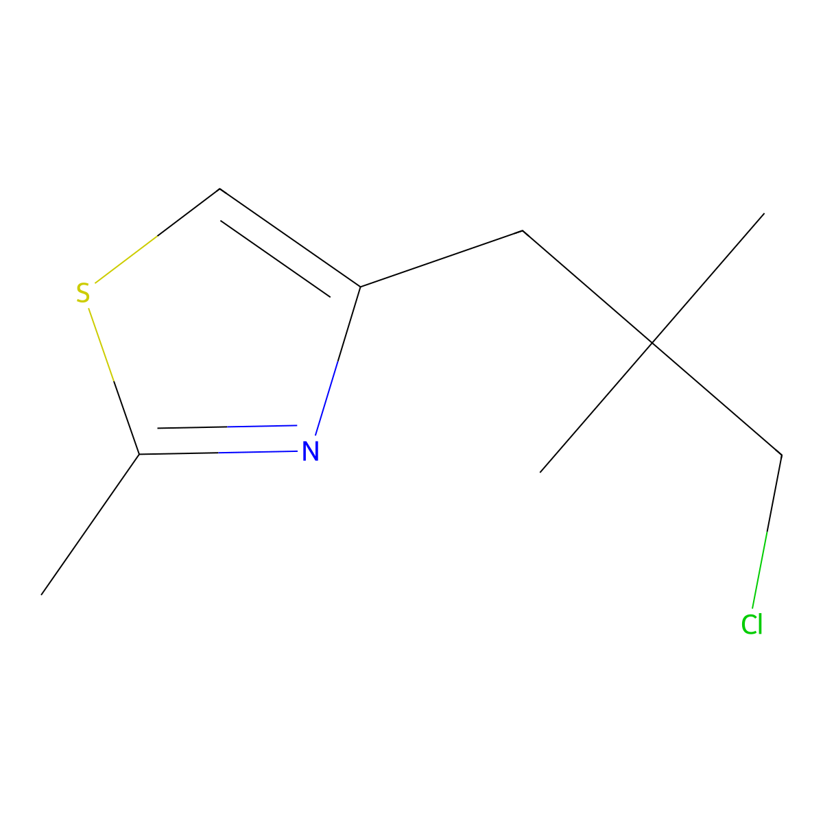 4-(3-Chloro-2,2-dimethylpropyl)-2-methyl-1,3-thiazole molecular structure, CAS 1478694-59-5