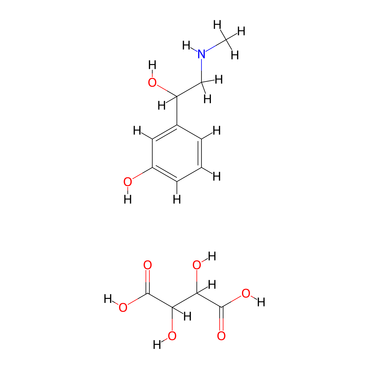 L-Phenylephrine Bitartrate molecular structure, CAS 14787-58-7