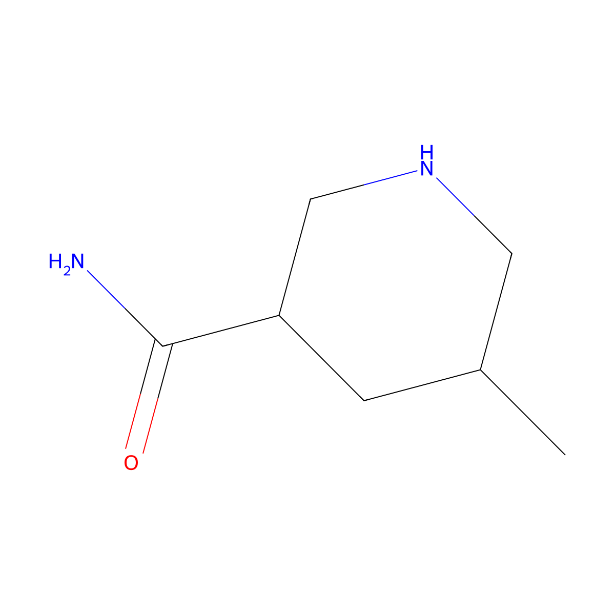 5-Methylpiperidine-3-carboxamide molecular structure, CAS 1478706-59-0