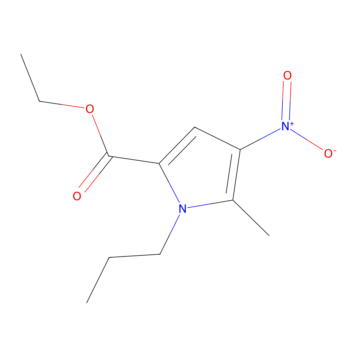 ethyl4-nitro-5-methyl-1-propyl-1H-pyrrole-2-carboxylate molecular structure, CAS 147871-45-2