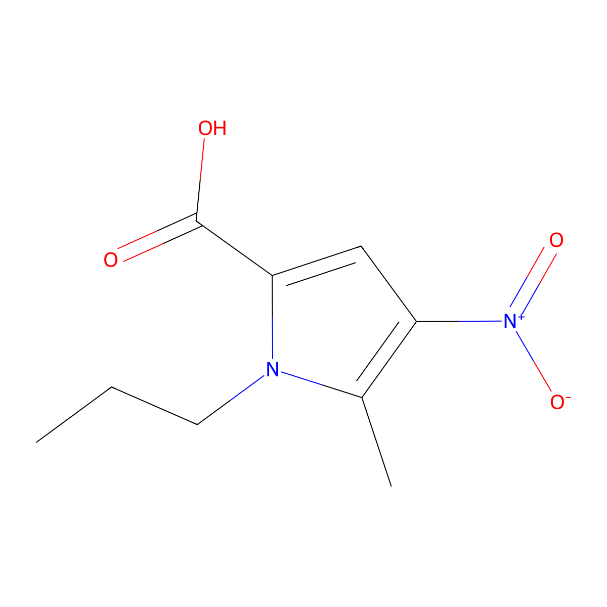 5-Methyl-4-nitro-1-propylpyrrole-2-carboxylic acid molecular structure, CAS 147871-49-6