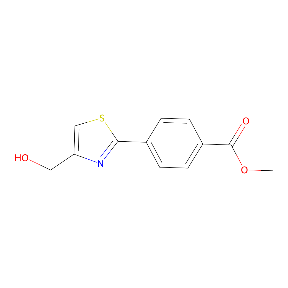 Methyl 4-(4-(hydroxymethyl)thiazol-2-yl)benzoate molecular structure, CAS 1478717-02-0