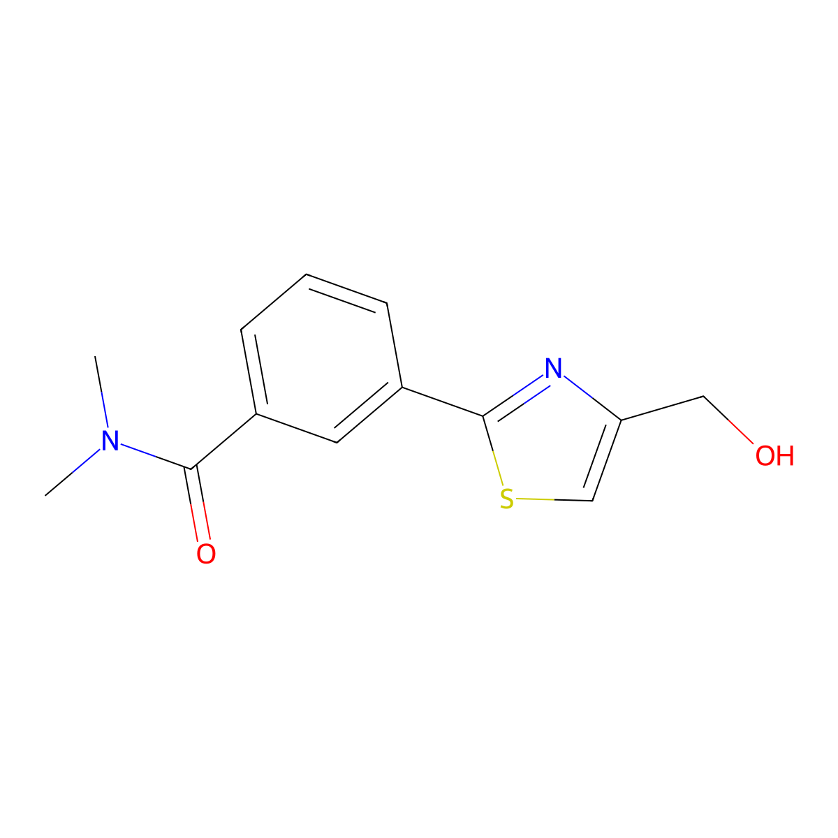 3-[4-(Hydroxymethyl)-2-thiazolyl]-N,N-dimethylbenzamide molecular structure, CAS 1478717-52-0