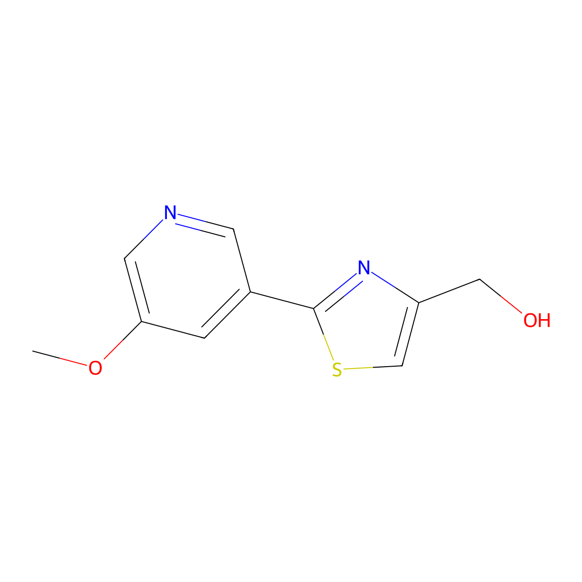 (2-(5-Methoxypyridin-3-yl)thiazol-4-yl)methanol molecular structure, CAS 1478717-67-7