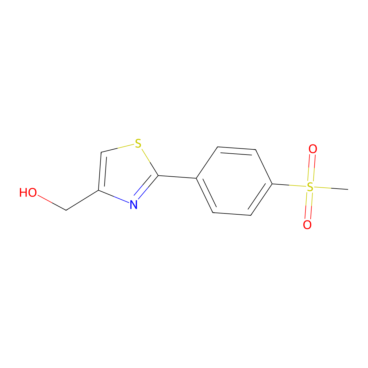 (2-(4-(Methylsulfonyl)phenyl)thiazol-4-yl)methanol molecular structure, CAS 1478717-71-3