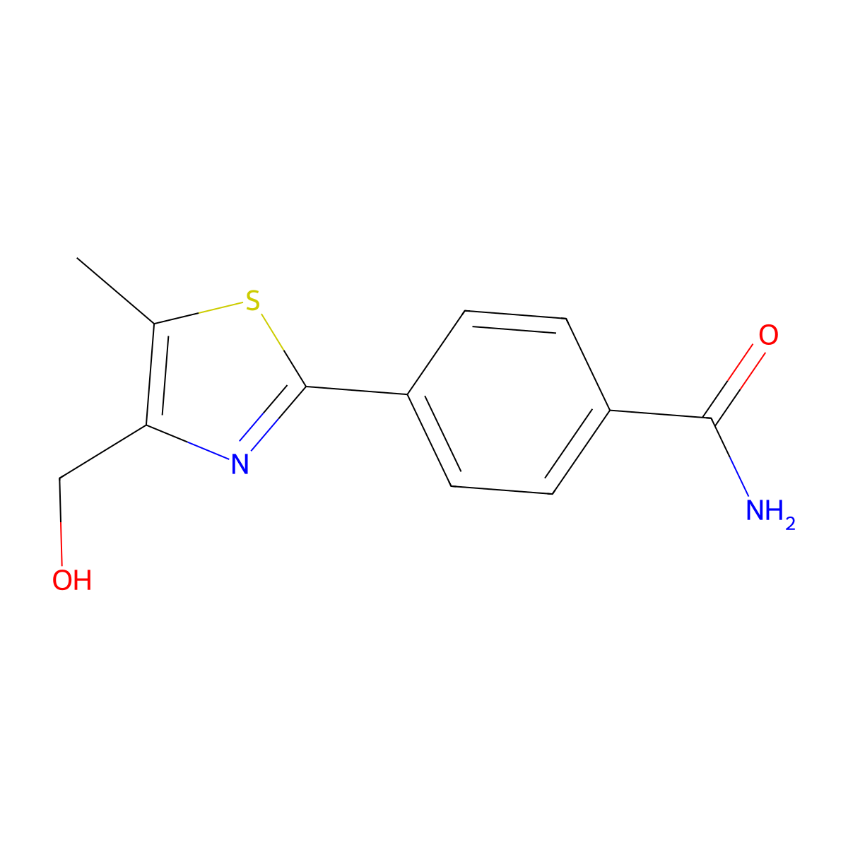 4-[4-(Hydroxymethyl)-5-methyl-2-thiazolyl]benzamide molecular structure, CAS 1478717-75-7