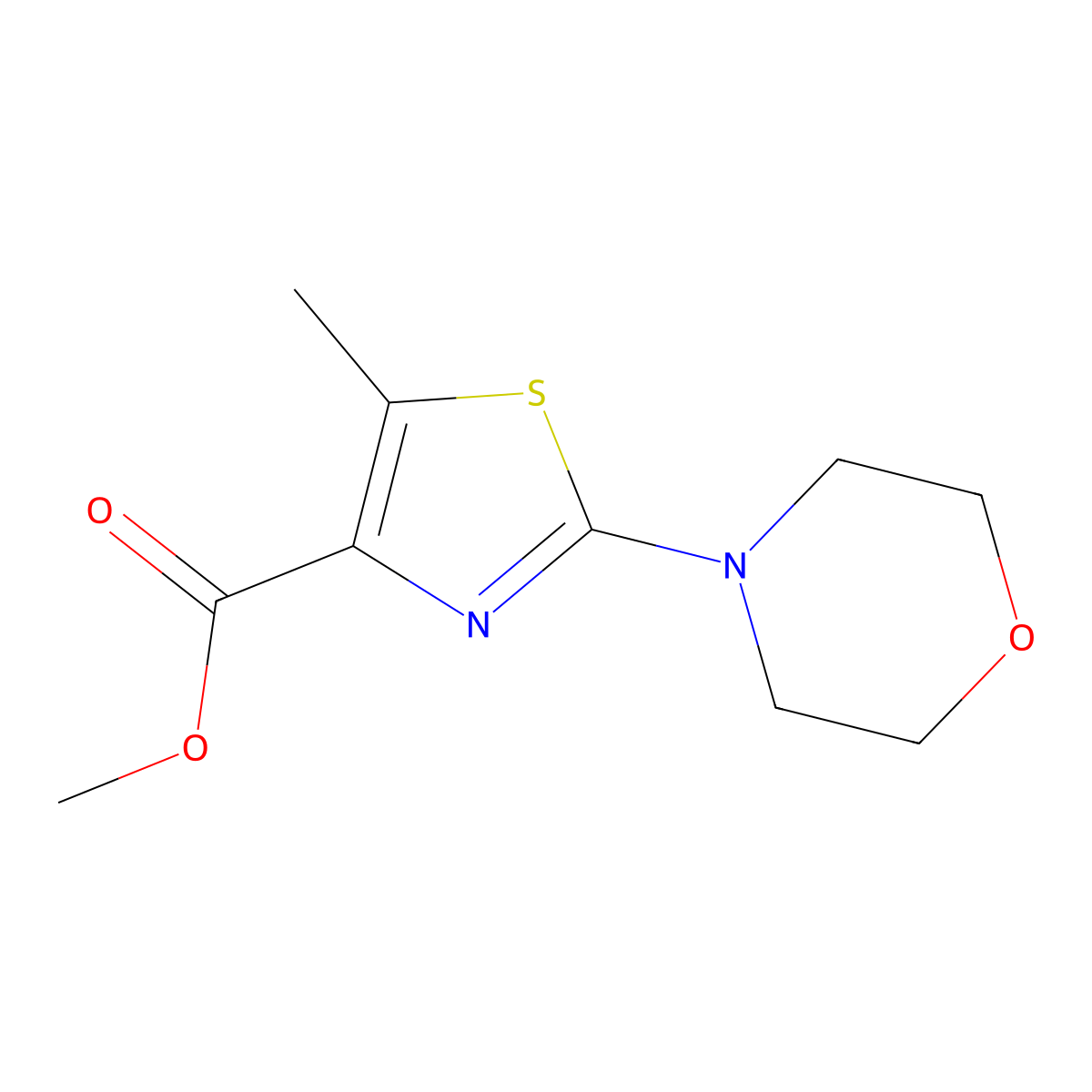 Methyl 5-methyl-2-morpholinothiazole-4-carboxylate molecular structure, CAS 1478718-44-3