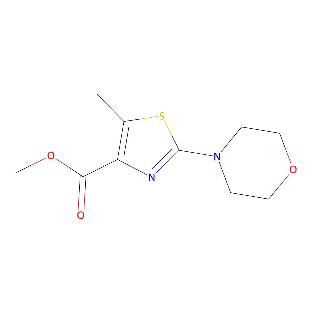 Methyl 5-methyl-2-morpholinothiazole-4-carboxylate molecular structure, CAS 1478718-44-3