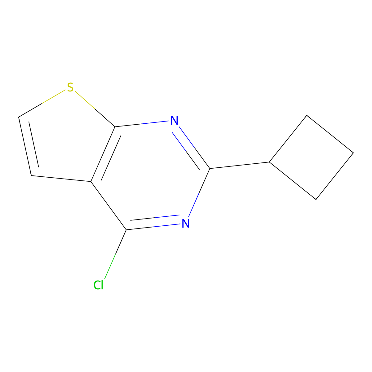 4-Chloro-2-cyclobutylthieno[2,3-d]pyrimidine molecular structure, CAS 1478737-15-3