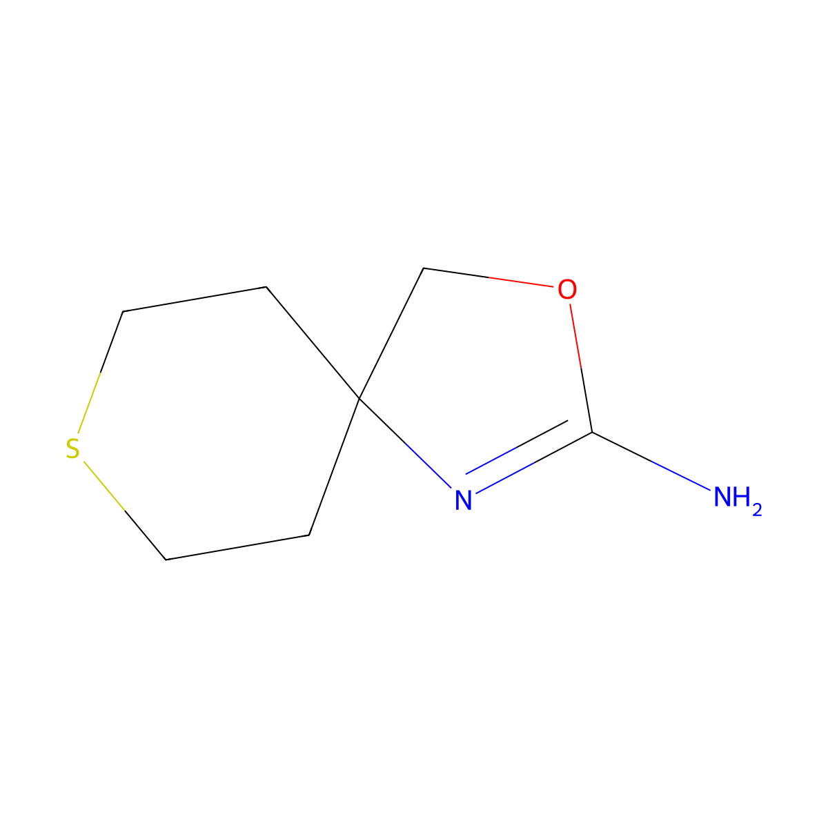 3-Oxa-8-thia-1-azaspiro[4.5]dec-1-en-2-amine molecular structure, CAS 1478756-04-5