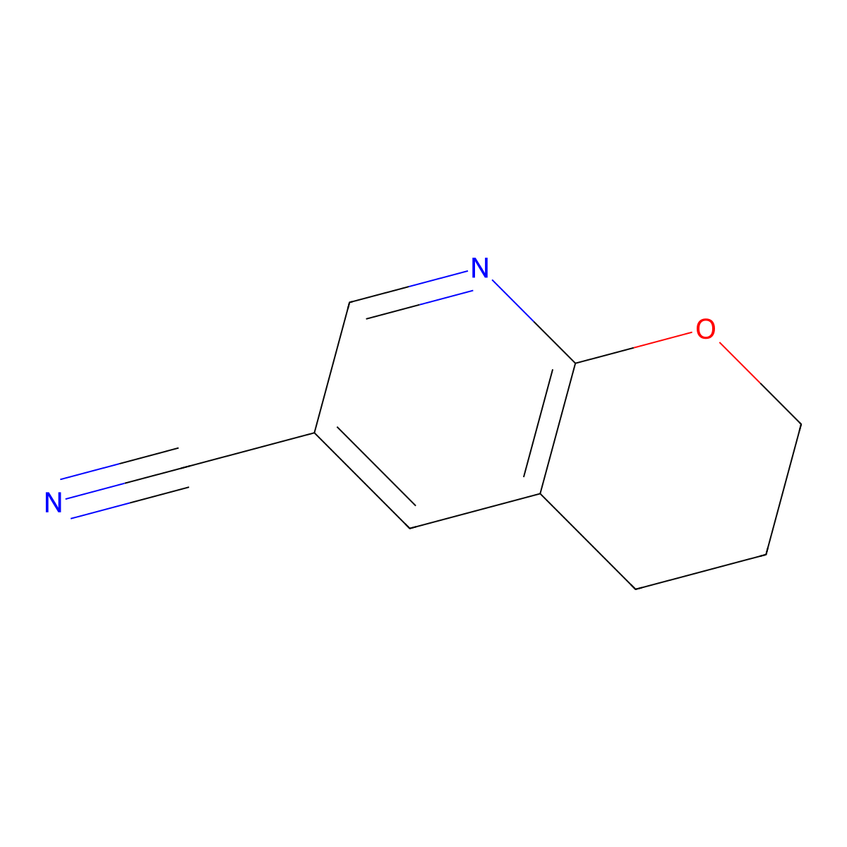 3,4-Dihydro-2H-pyrano[2,3-b]pyridine-6-carbonitrile molecular structure, CAS 1478757-14-0