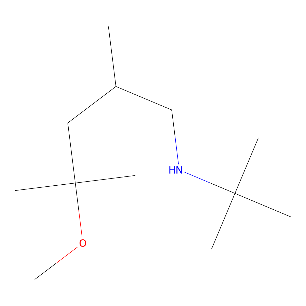 Tert-butyl(4-methoxy-2,4-dimethylpentyl)amine molecular structure, CAS 1478764-75-8