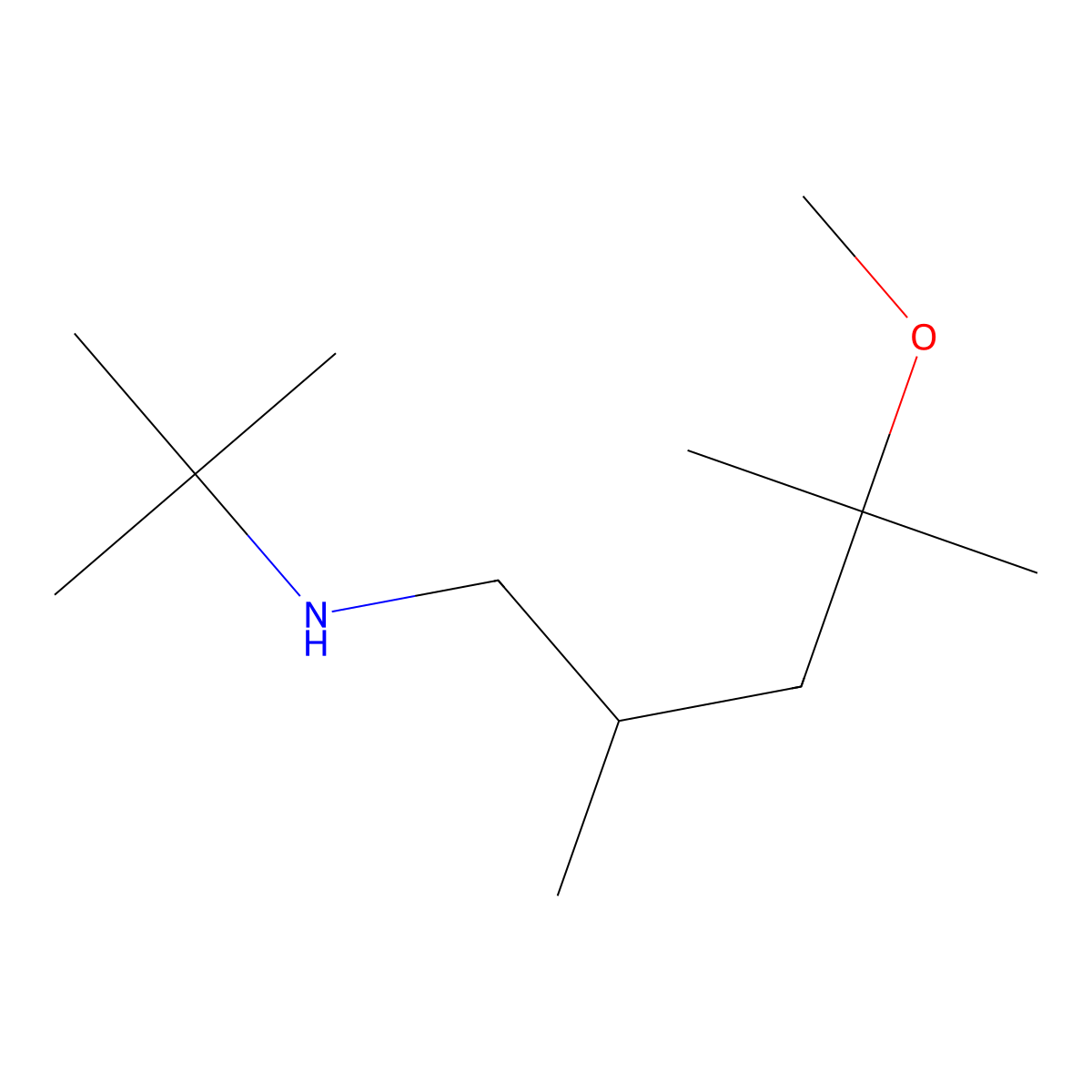 Tert-butyl(4-methoxy-2,4-dimethylpentyl)amine molecular structure, CAS 1478764-75-8