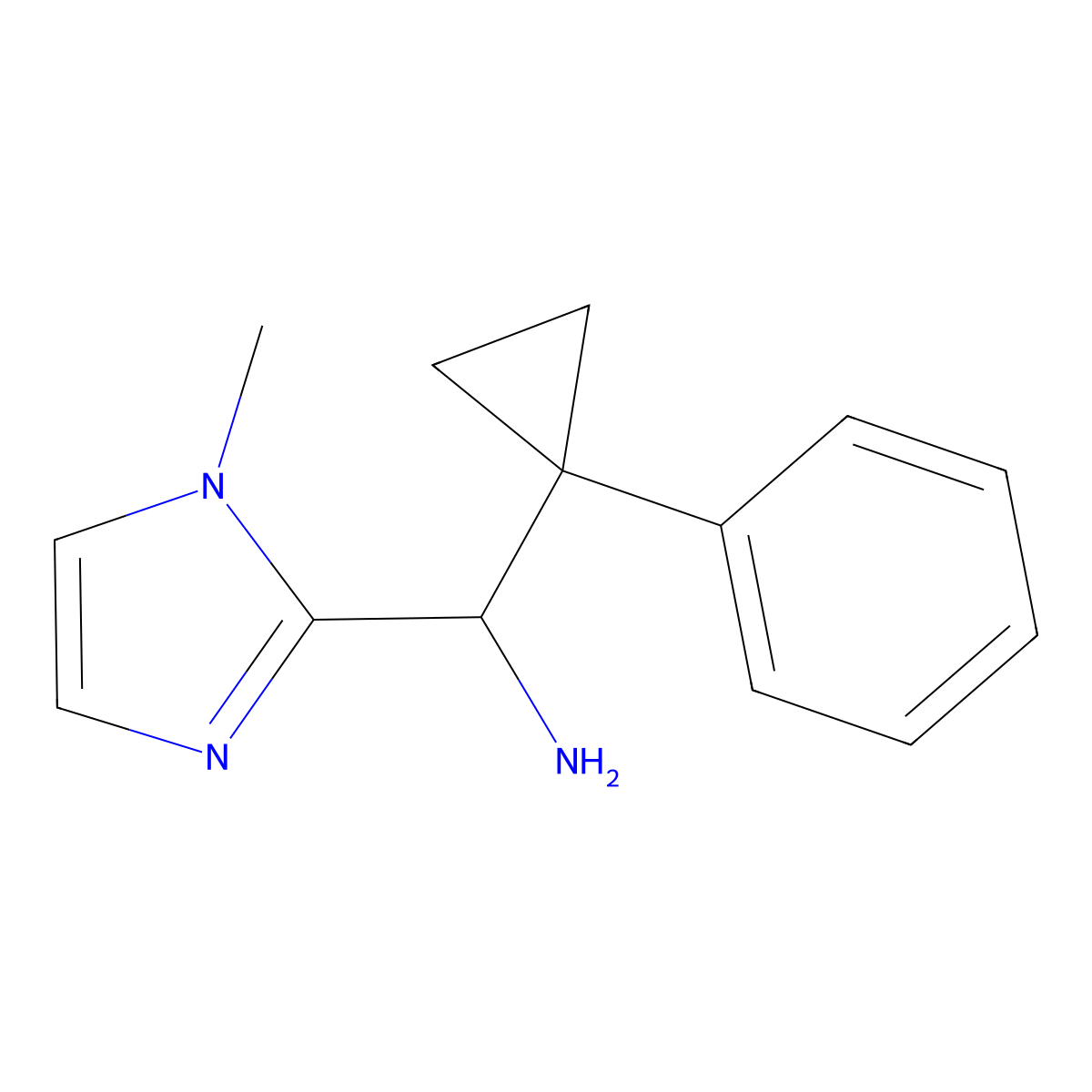 1-(1-methyl-1H-imidazol-2-yl)-1-(1-phenylcyclopropyl)methanamine molecular structure, CAS 1478769-75-3