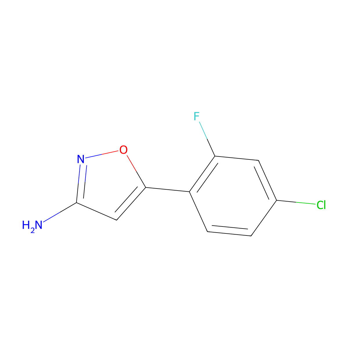 5-(4-Chloro-2-fluorophenyl)isoxazol-3-amine molecular structure, CAS 1478776-77-0