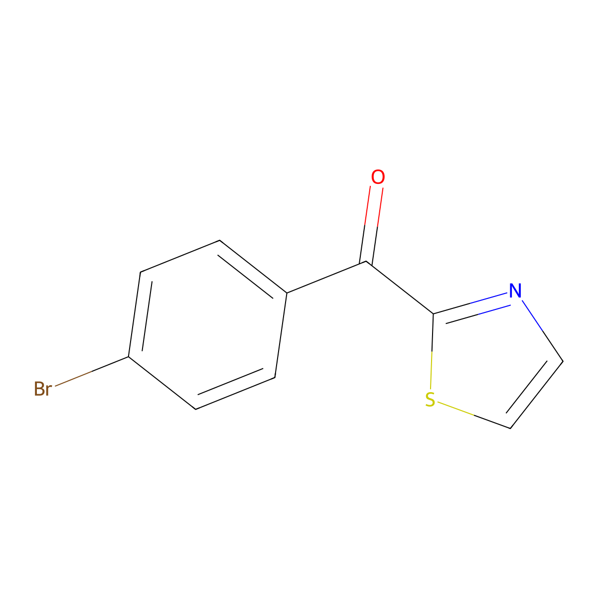 (4-Bromophenyl)-thiazol-2-yl-methanone molecular structure, CAS 147878-72-6