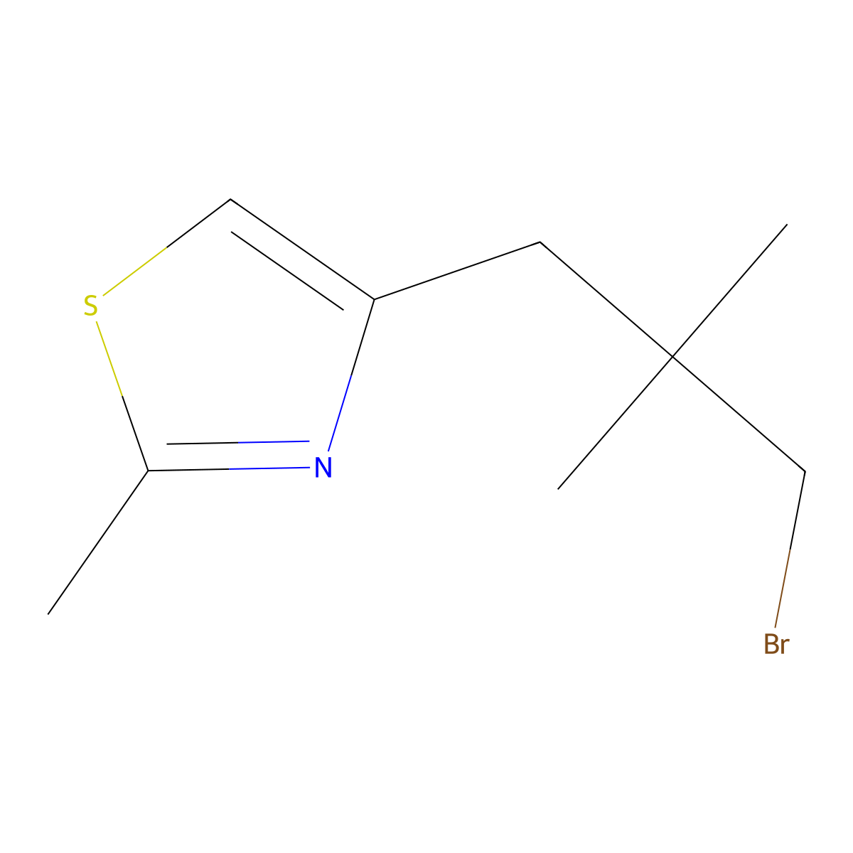 4-(3-Bromo-2,2-dimethylpropyl)-2-methyl-1,3-thiazole molecular structure, CAS 1478786-14-9