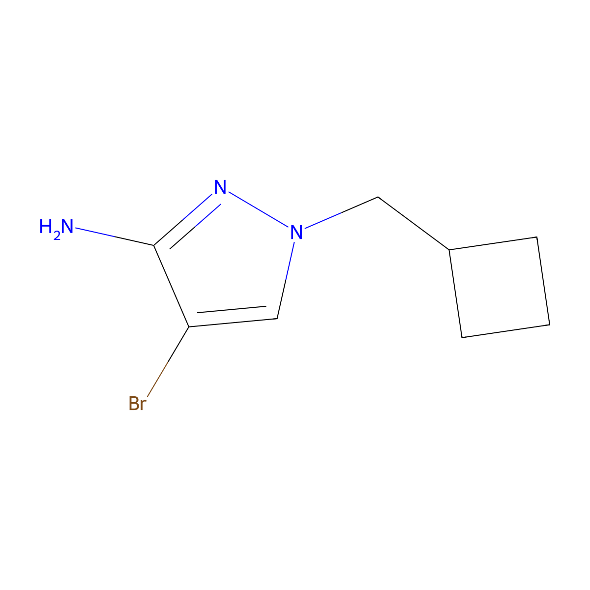 4-Bromo-1-(cyclobutylmethyl)-1H-pyrazol-3-amine molecular structure, CAS 1478788-19-0