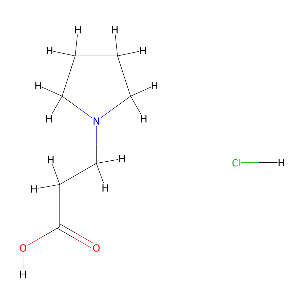 3-(Pyrrolidin-1-yl)propanoic acid hydrochloride molecular structure, CAS 14788-14-8