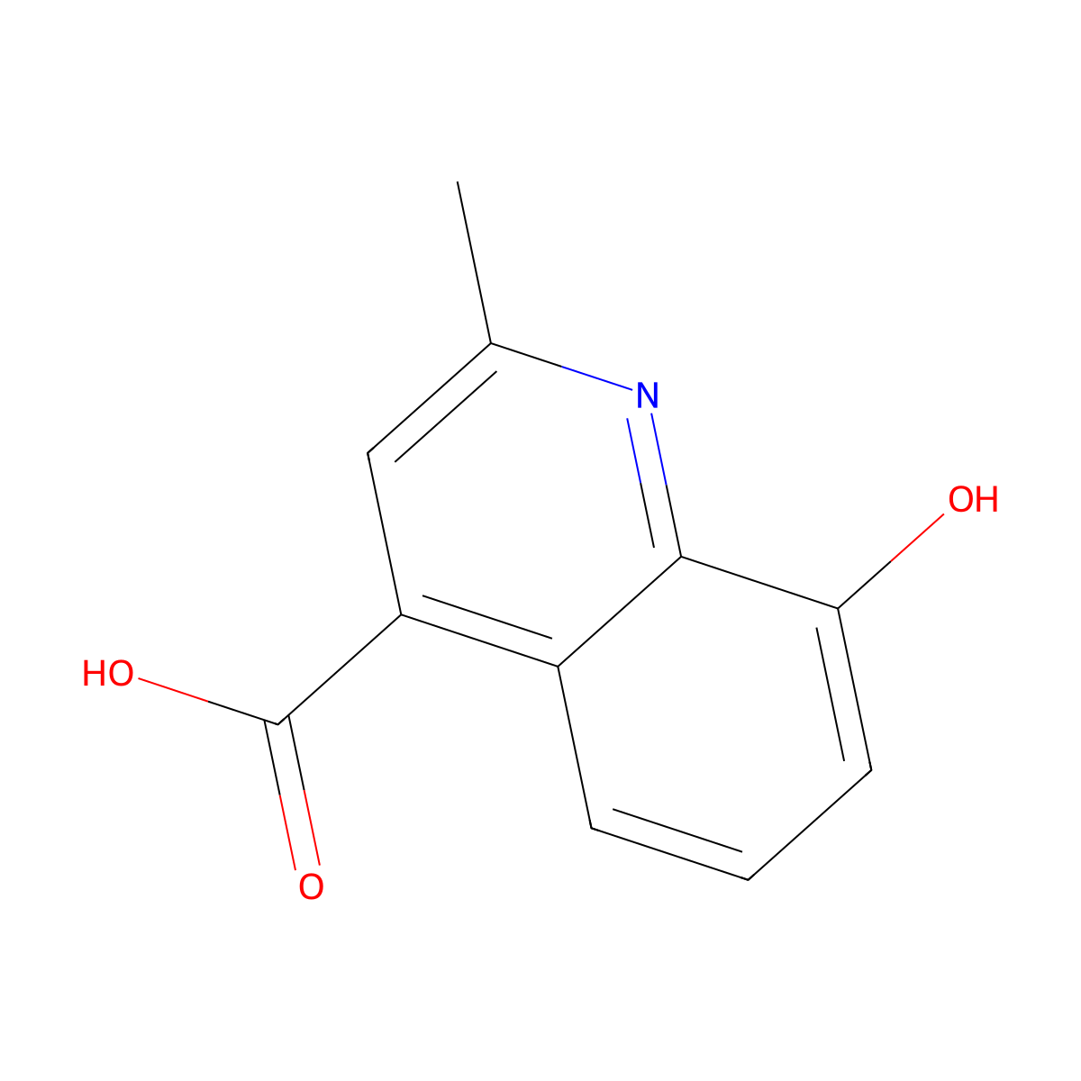 8-Hydroxy-2-methylquinoline-4-carboxylic acid molecular structure, CAS 14788-40-0