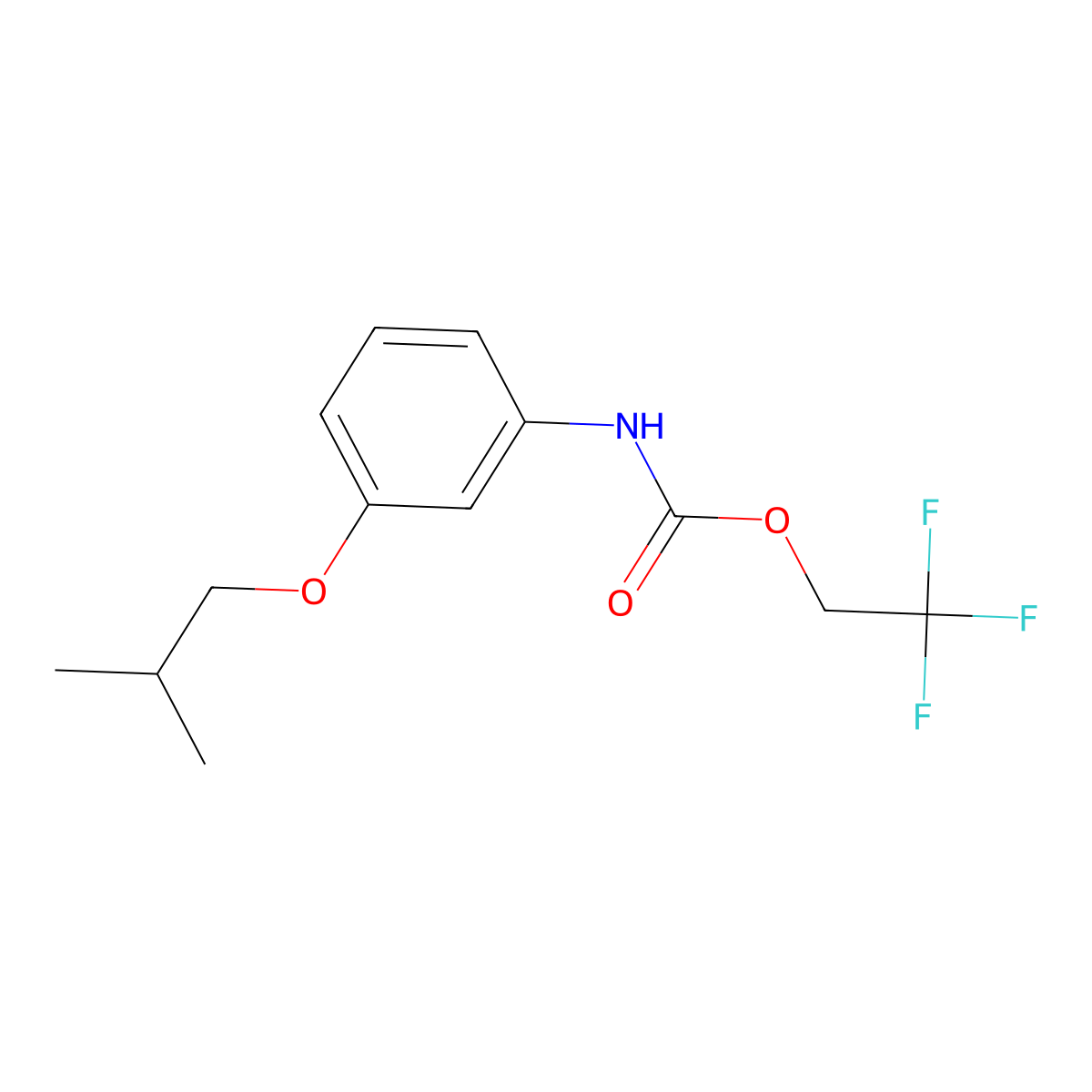 2,2,2-trifluoroethyl N-[3-(2-methylpropoxy)phenyl]carbamate molecular structure, CAS 1478813-80-7