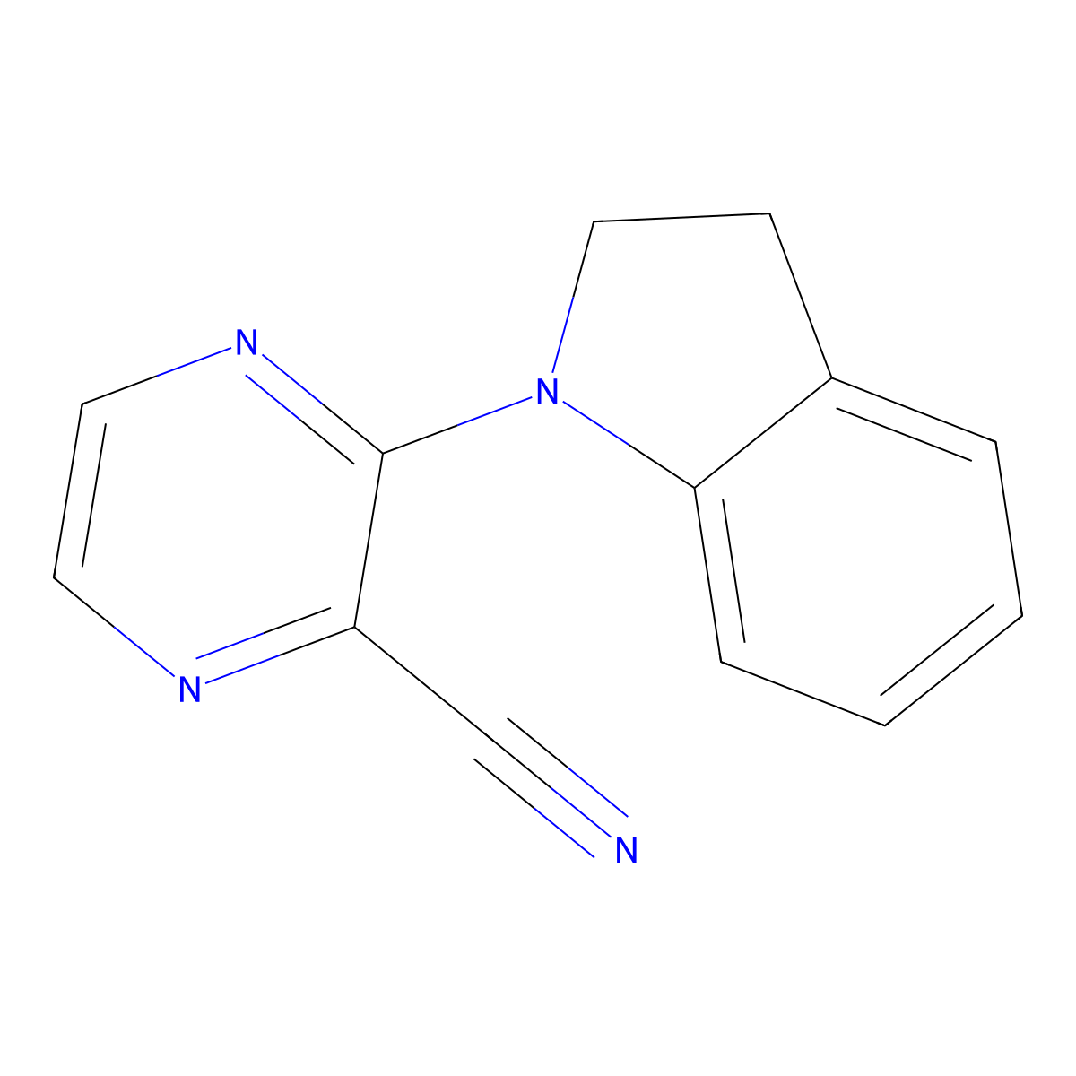 3-(Indolin-1-yl)pyrazine-2-carbonitrile molecular structure, CAS 1478820-08-4