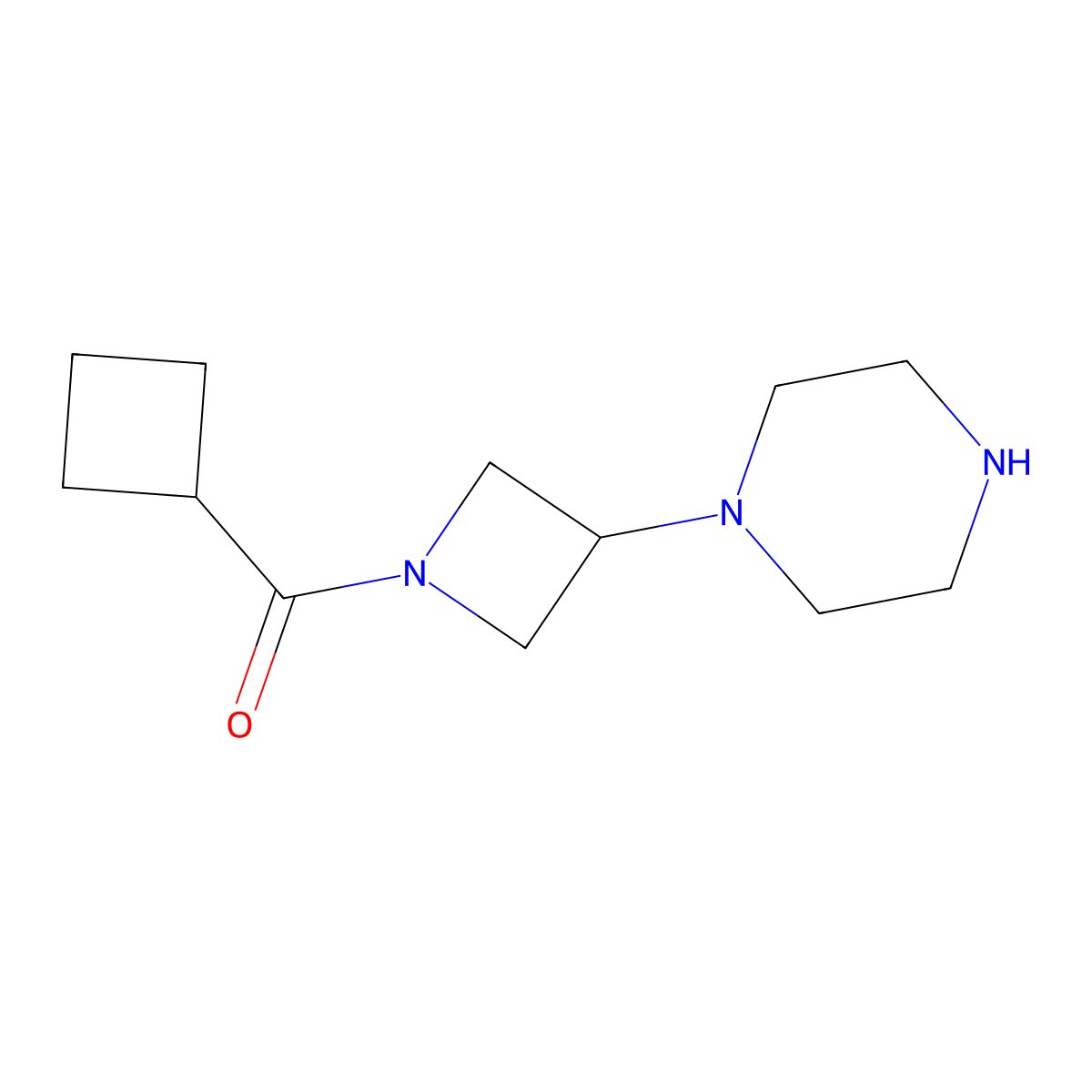1-(1-Cyclobutanecarbonylazetidin-3-yl)piperazine molecular structure, CAS 1478827-29-0
