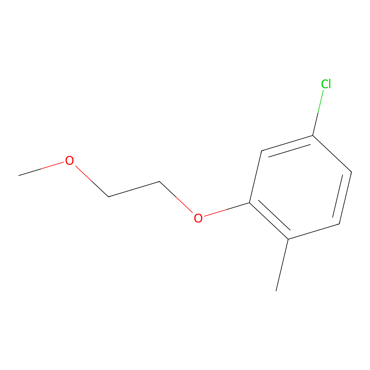 4-Chloro-2-(2-methoxyethoxy)-1-methylbenzene molecular structure, CAS 1478829-19-4