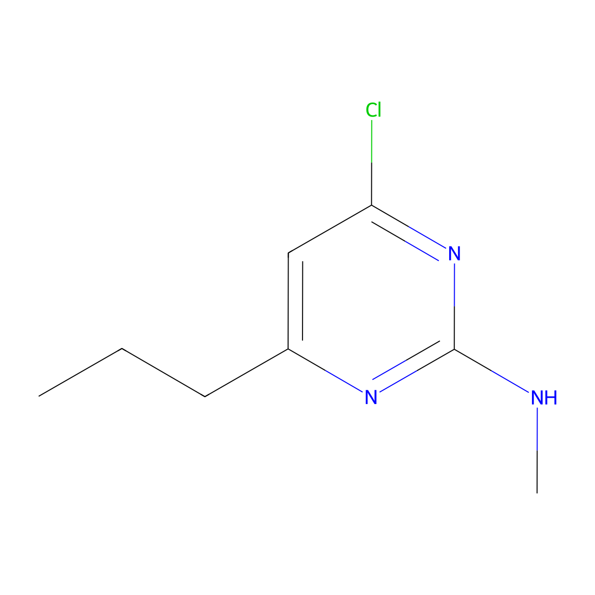 4-Chloro-N-methyl-6-propylpyrimidin-2-amine molecular structure, CAS 1478831-59-2