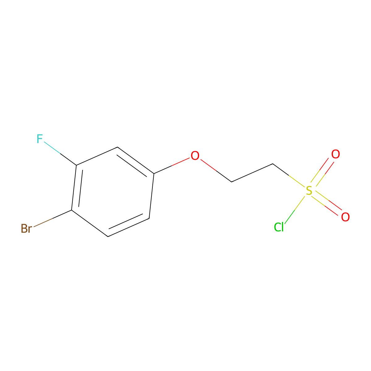 2-(4-Bromo-3-fluorophenoxy)ethane-1-sulfonyl chloride molecular structure, CAS 1478834-57-9