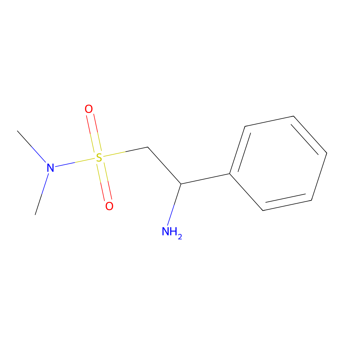 2-Amino-N,N-dimethyl-2-phenylethane-1-sulfonamide molecular structure, CAS 1478848-62-2
