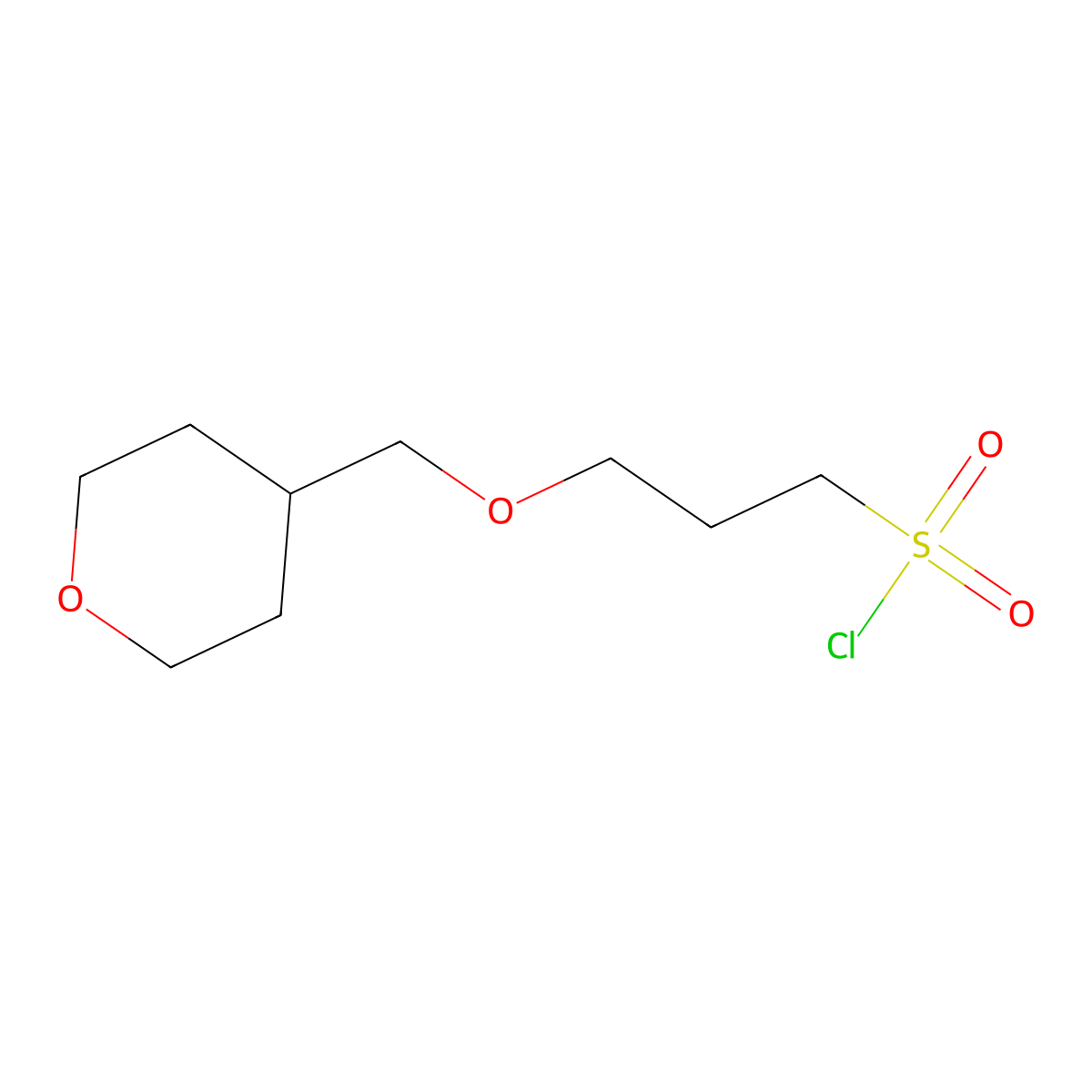 3-[(Oxan-4-yl)methoxy]propane-1-sulfonyl chloride molecular structure, CAS 1478850-02-0