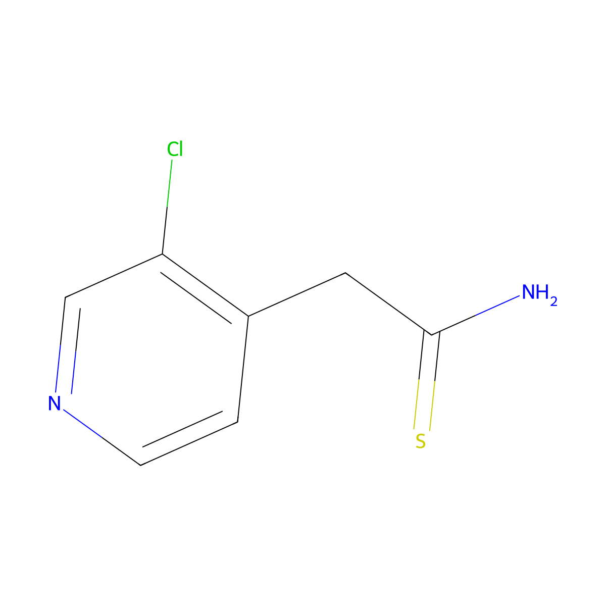 2-(3-Chloropyridin-4-yl)ethanethioamide molecular structure, CAS 1478862-75-7