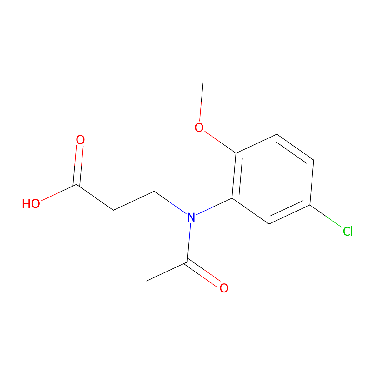 3-[N-(5-chloro-2-methoxyphenyl)acetamido]propanoic acid molecular structure, CAS 1478863-38-5