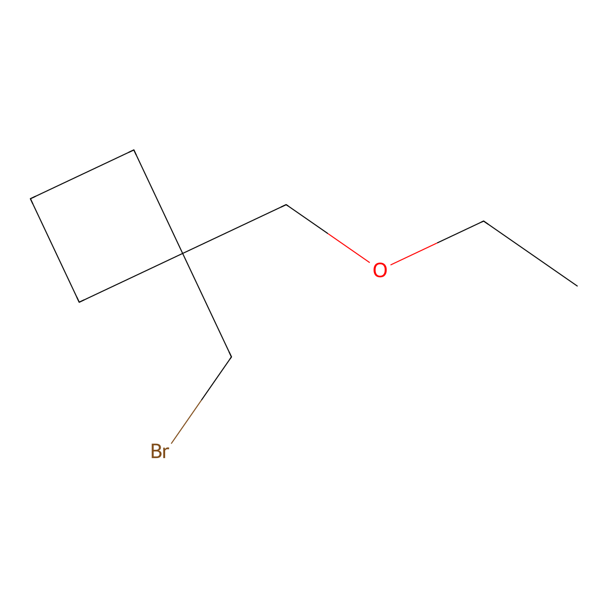 1-(Bromomethyl)-1-(ethoxymethyl)cyclobutane molecular structure, CAS 1478876-82-2