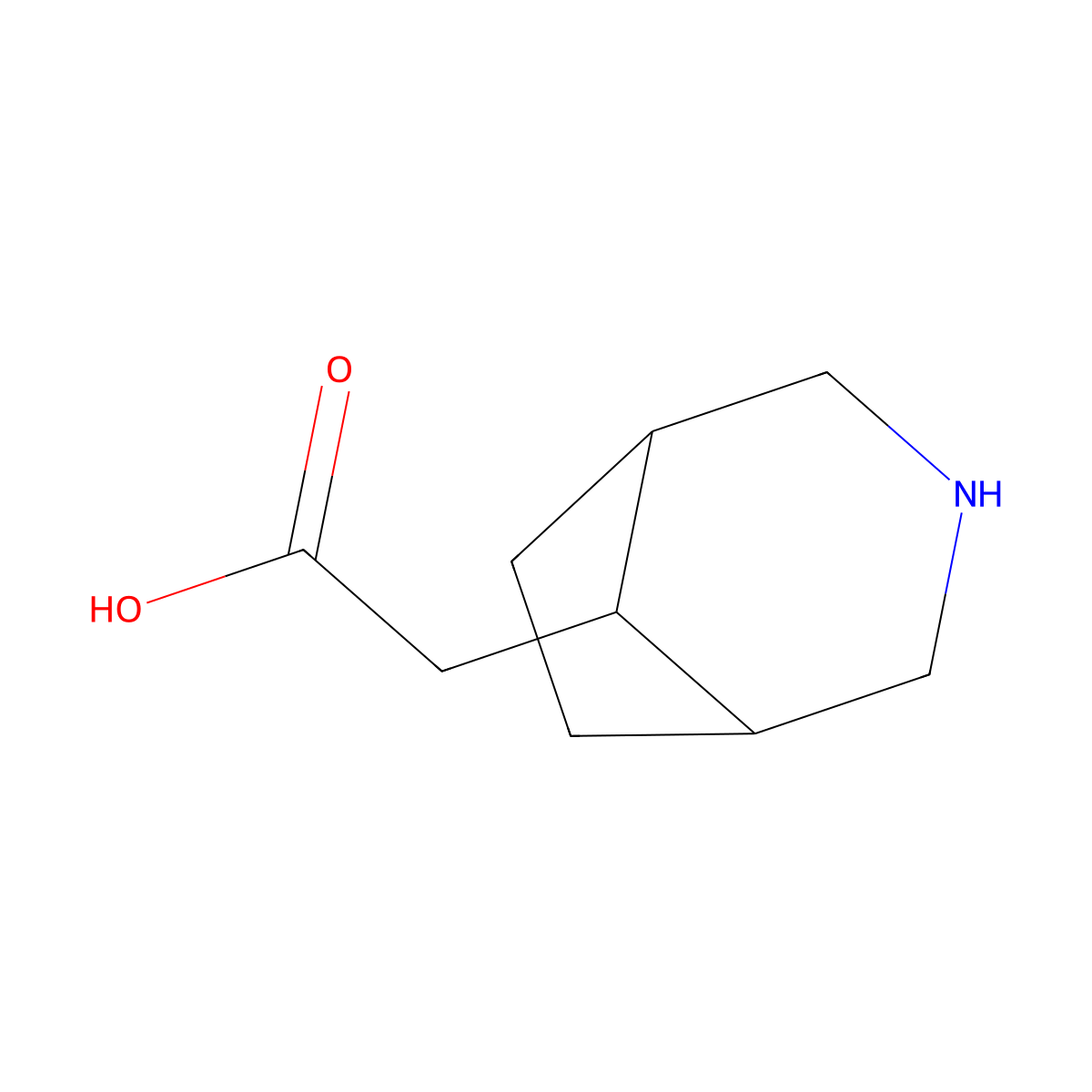 2-(3-Azabicyclo[3.2.1]octan-8-yl)acetic acid molecular structure, CAS 1478883-21-4