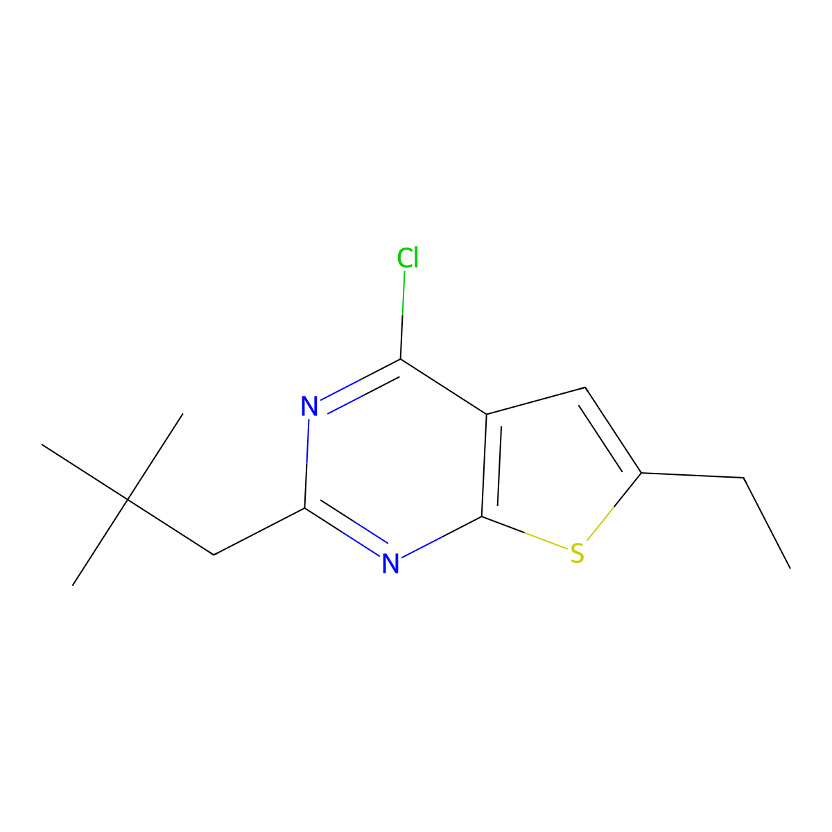 4-Chloro-6-ethyl-2-neopentylthieno[2,3-d]pyrimidine molecular structure, CAS 1478889-41-6