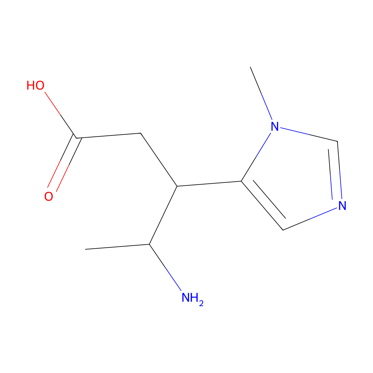 4-amino-3-(1-methyl-1H-imidazol-5-yl)pentanoic acid molecular structure, CAS 1478894-00-6