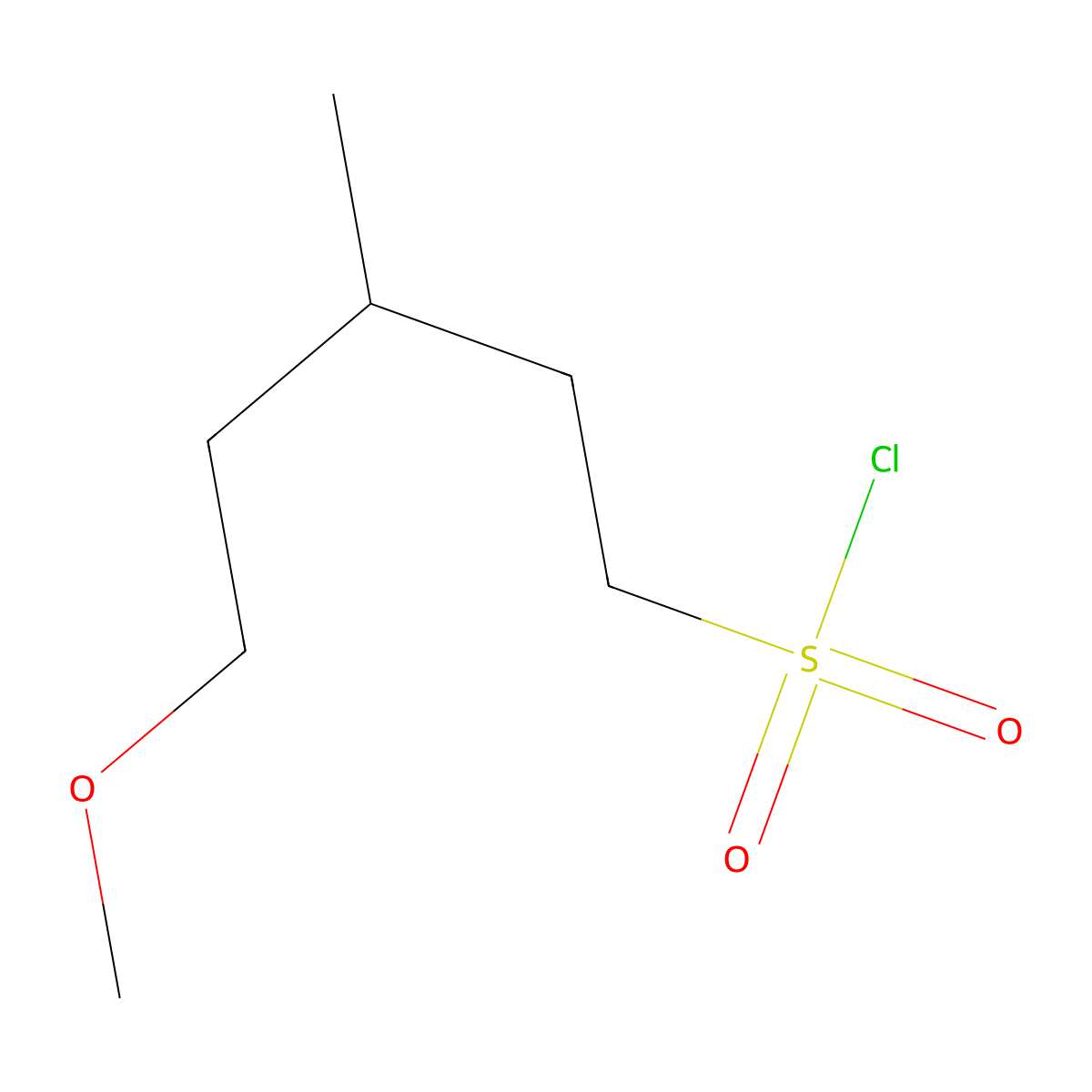 5-Methoxy-3-methylpentane-1-sulfonyl chloride molecular structure, CAS 1478897-18-5