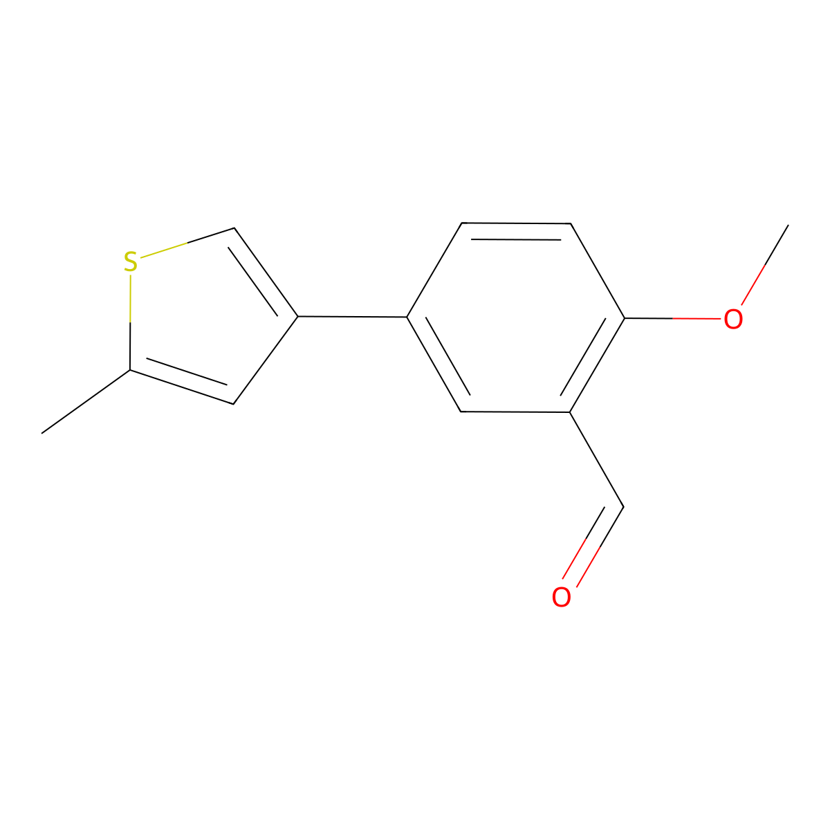 2-Methoxy-5-(5-methylthiophen-3-yl)benzaldehyde molecular structure, CAS 1478901-26-6