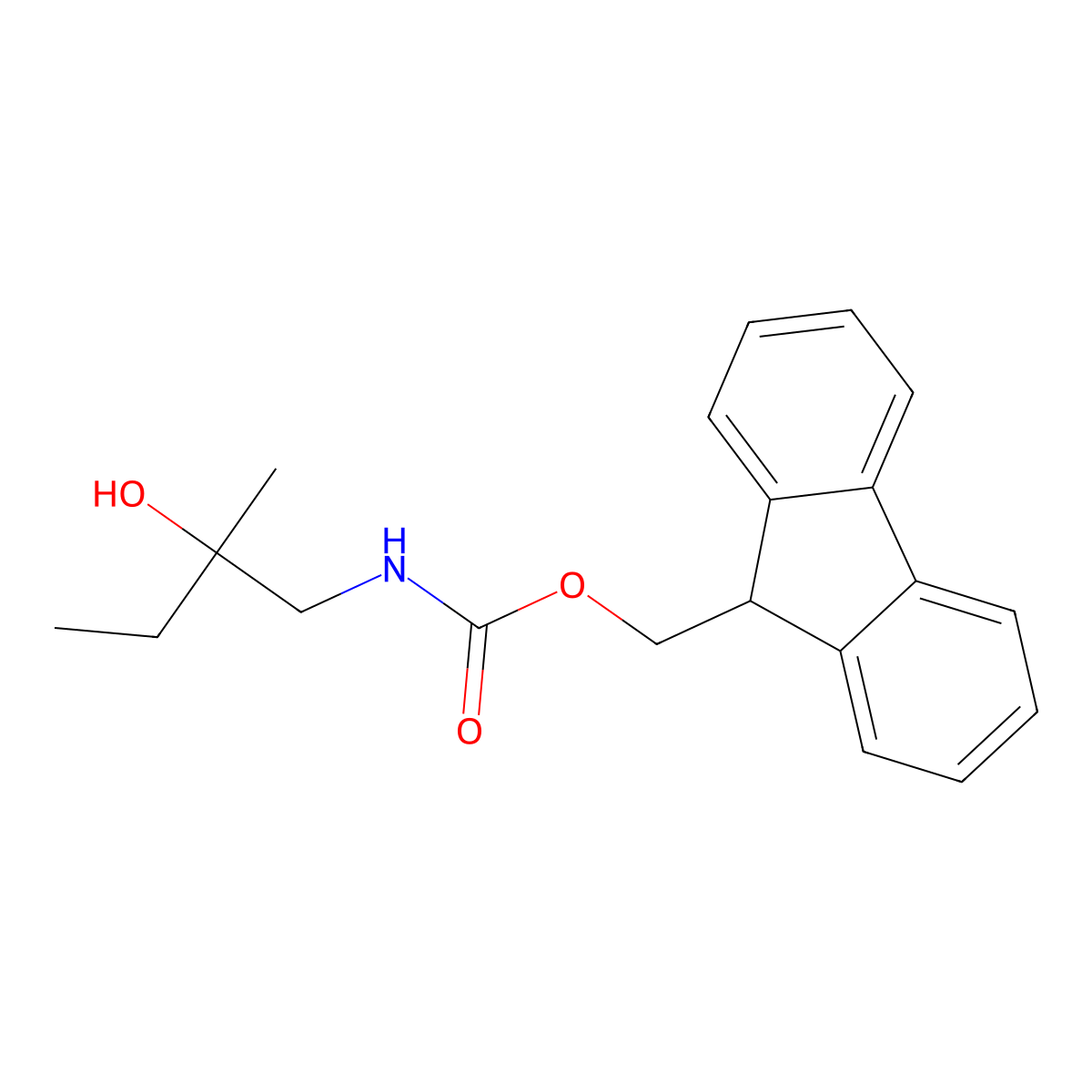 (9H-fluoren-9-yl)methyl N-(2-hydroxy-2-methylbutyl)carbamate molecular structure, CAS 1478911-66-8