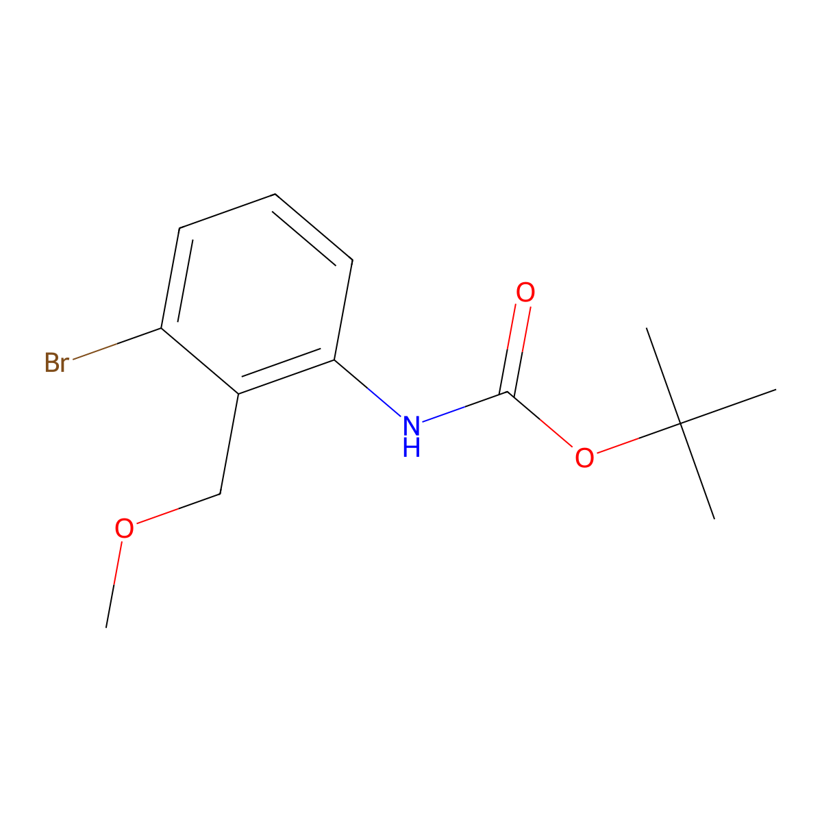 Tert-butyl (3-bromo-2-(methoxymethyl)phenyl)carbamate molecular structure, CAS 1478926-01-0