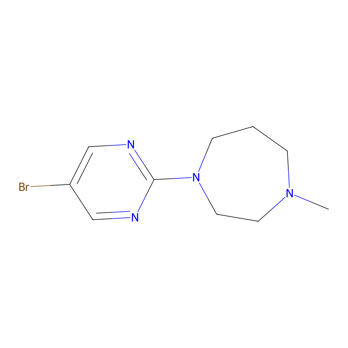 1-(5-Bromopyrimidin-2-yl)-4-methyl-1,4-diazepane molecular structure, CAS 1478927-28-4