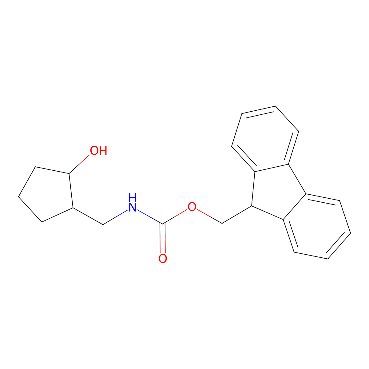 (9H-fluoren-9-yl)methyl N-[(2-hydroxycyclopentyl)methyl]carbamate molecular structure, CAS 1478930-06-1