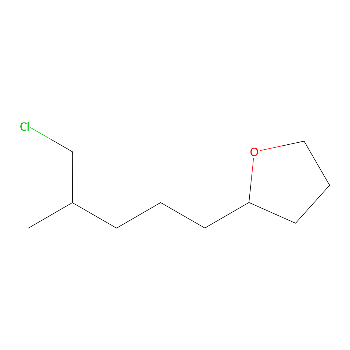2-(5-Chloro-4-methylpentyl)oxolane molecular structure, CAS 1478932-84-1