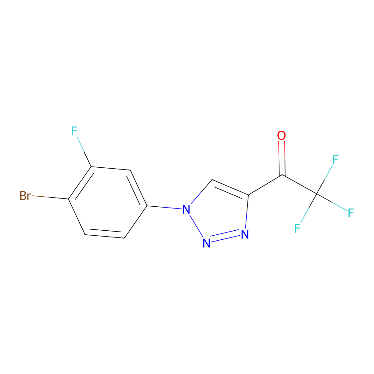 1-[1-(4-bromo-3-fluorophenyl)-1H-1,2,3-triazol-4-yl]-2,2,2-trifluoroethan-1-one molecular structure, CAS 1478960-58-5
