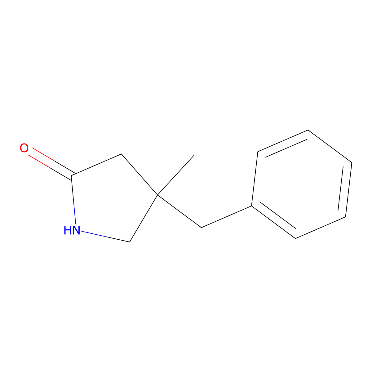 4-Benzyl-4-methylpyrrolidin-2-one molecular structure, CAS 1478973-56-6