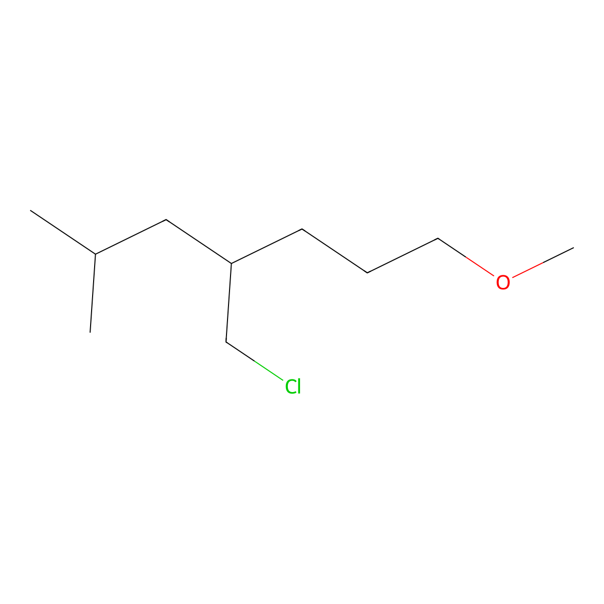4-(Chloromethyl)-1-methoxy-6-methylheptane molecular structure, CAS 1478984-52-9
