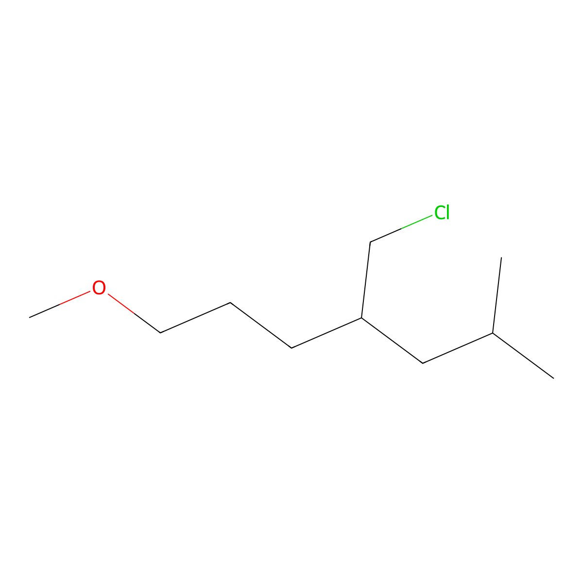 4-(Chloromethyl)-1-methoxy-6-methylheptane molecular structure, CAS 1478984-52-9